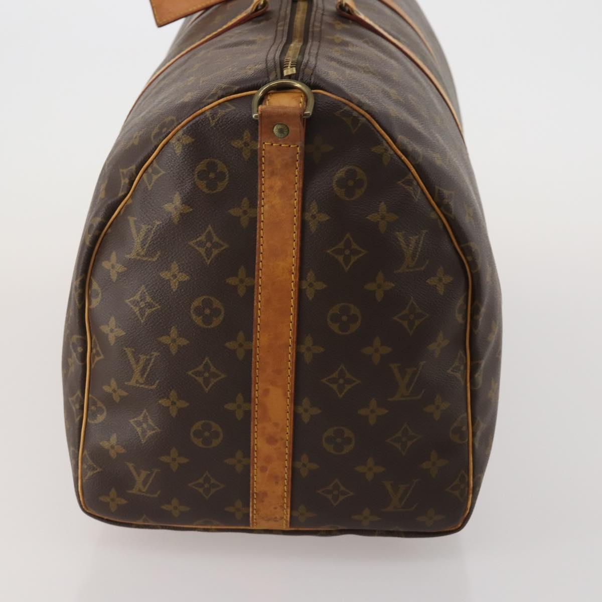LOUIS VUITTON Monogram Keepall Bandouliere 55 Boston Bag M41414 LV Auth 189631