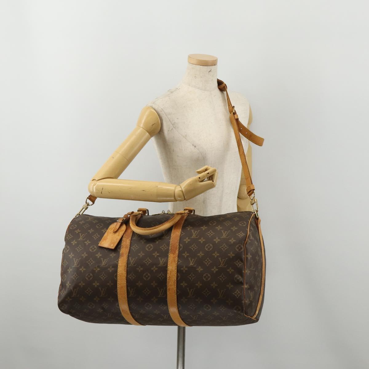 LOUIS VUITTON Monogram Keepall Bandouliere 50 Boston Bag M41416 LV Auth 189632