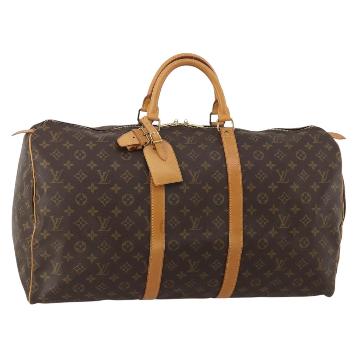 LOUIS VUITTON Monogram Keepall 55 Boston Bag M41424 LV Auth 189633