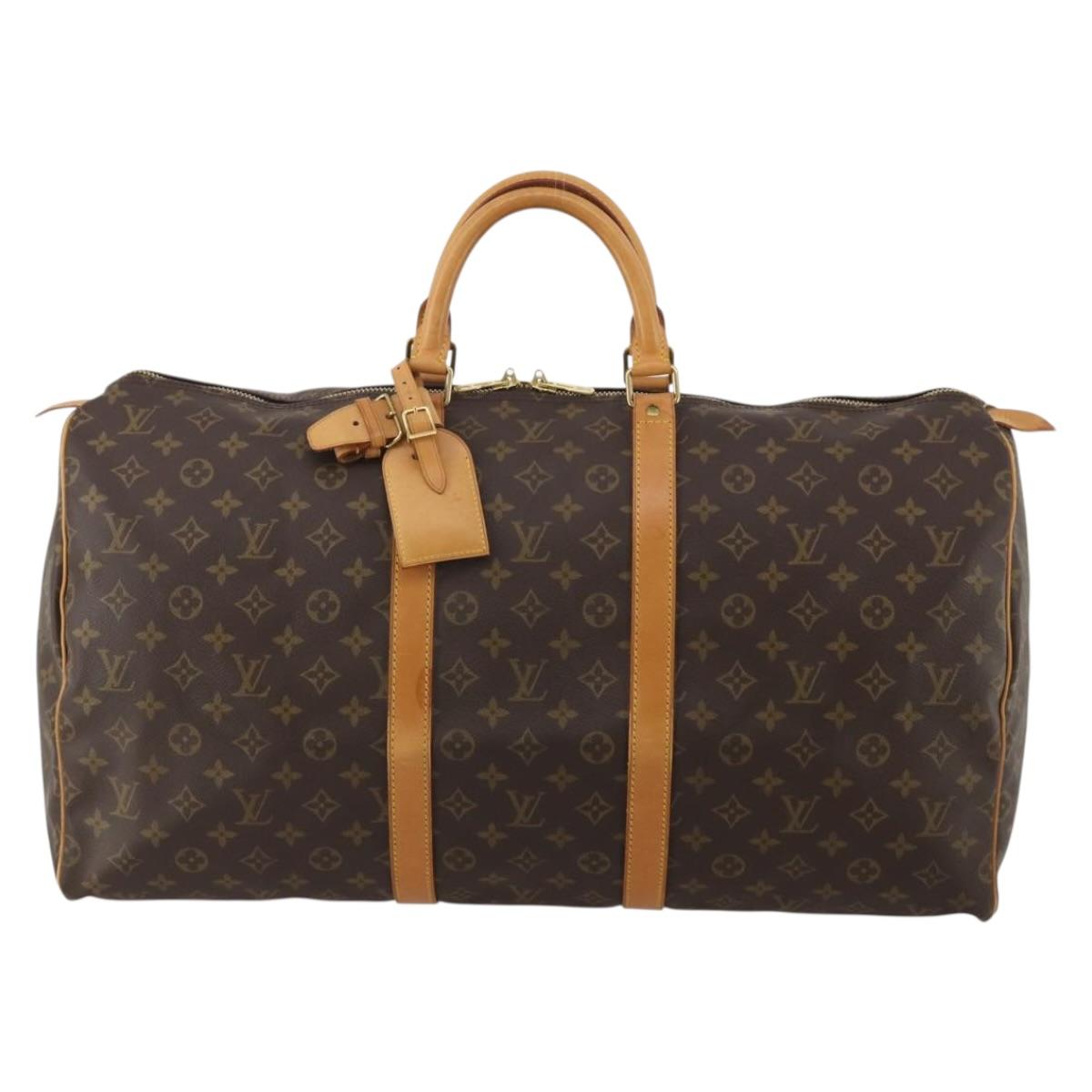 LOUIS VUITTON Monogram Keepall 55 Boston Bag M41424 LV Auth 189633