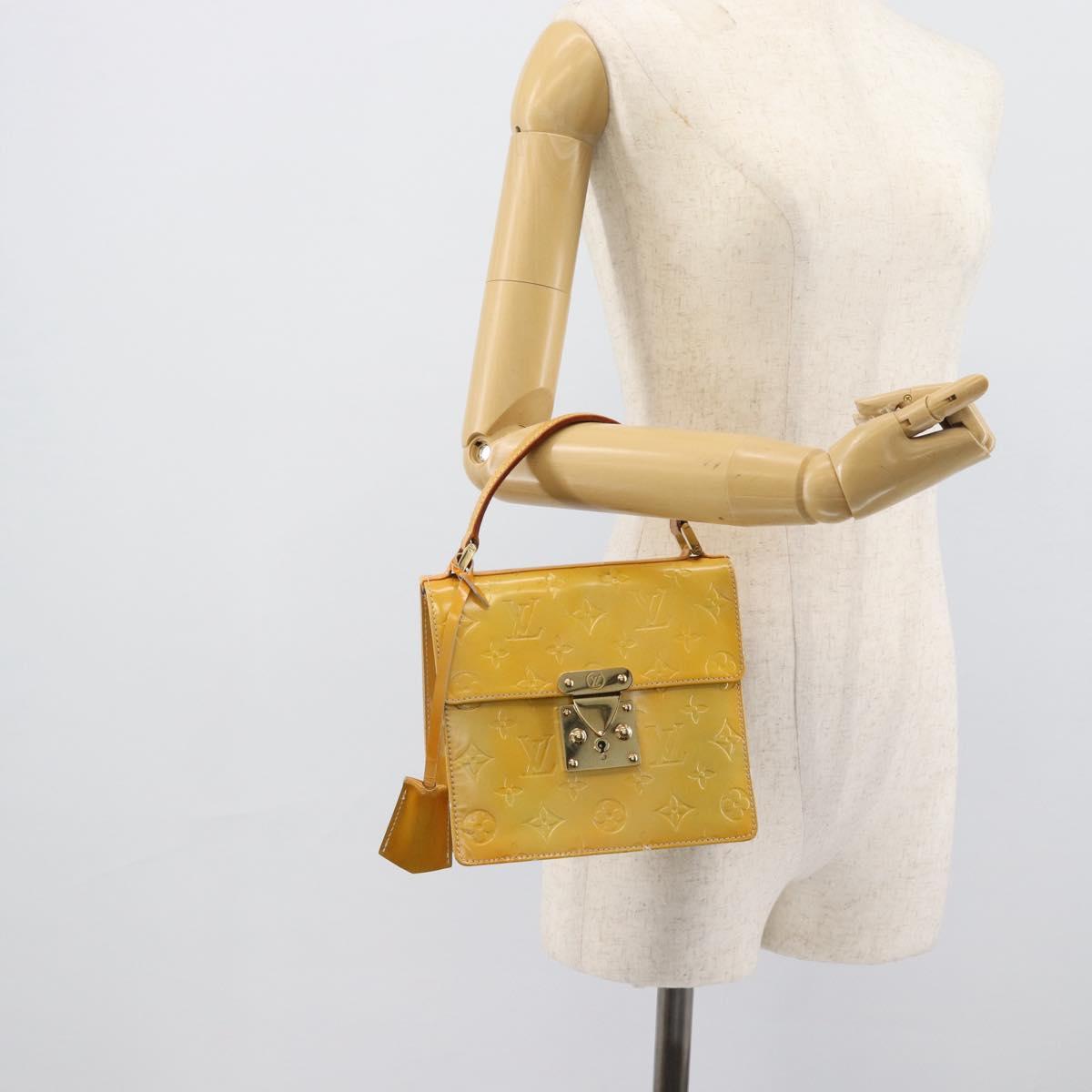 LOUIS VUITTON Monogram Vernis Spring street Hand Bag Gris M91029 LV Auth 189637