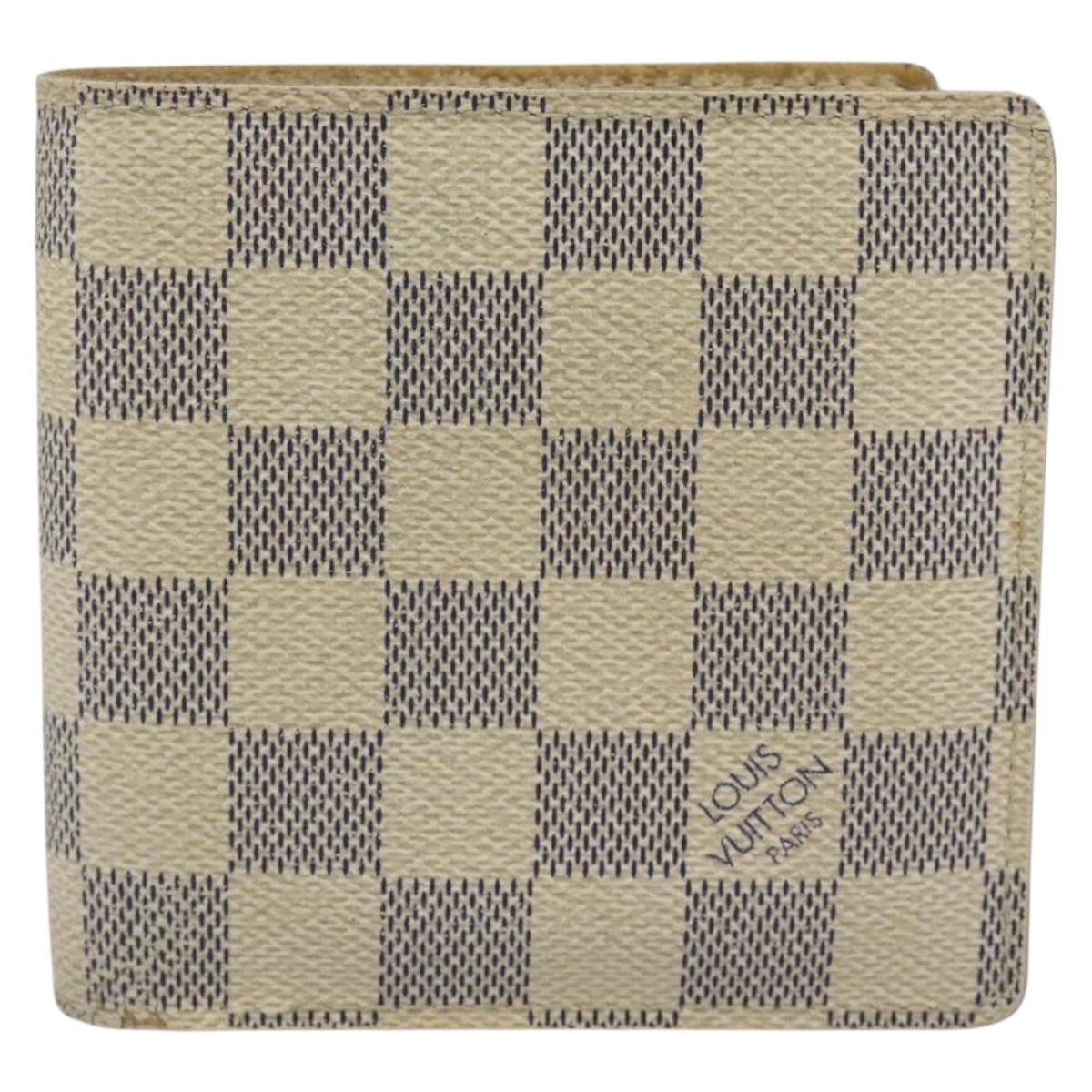 LOUIS VUITTON Damier Azur Porte Feuille Marco Bifold Wallet N60018 Auth 189638