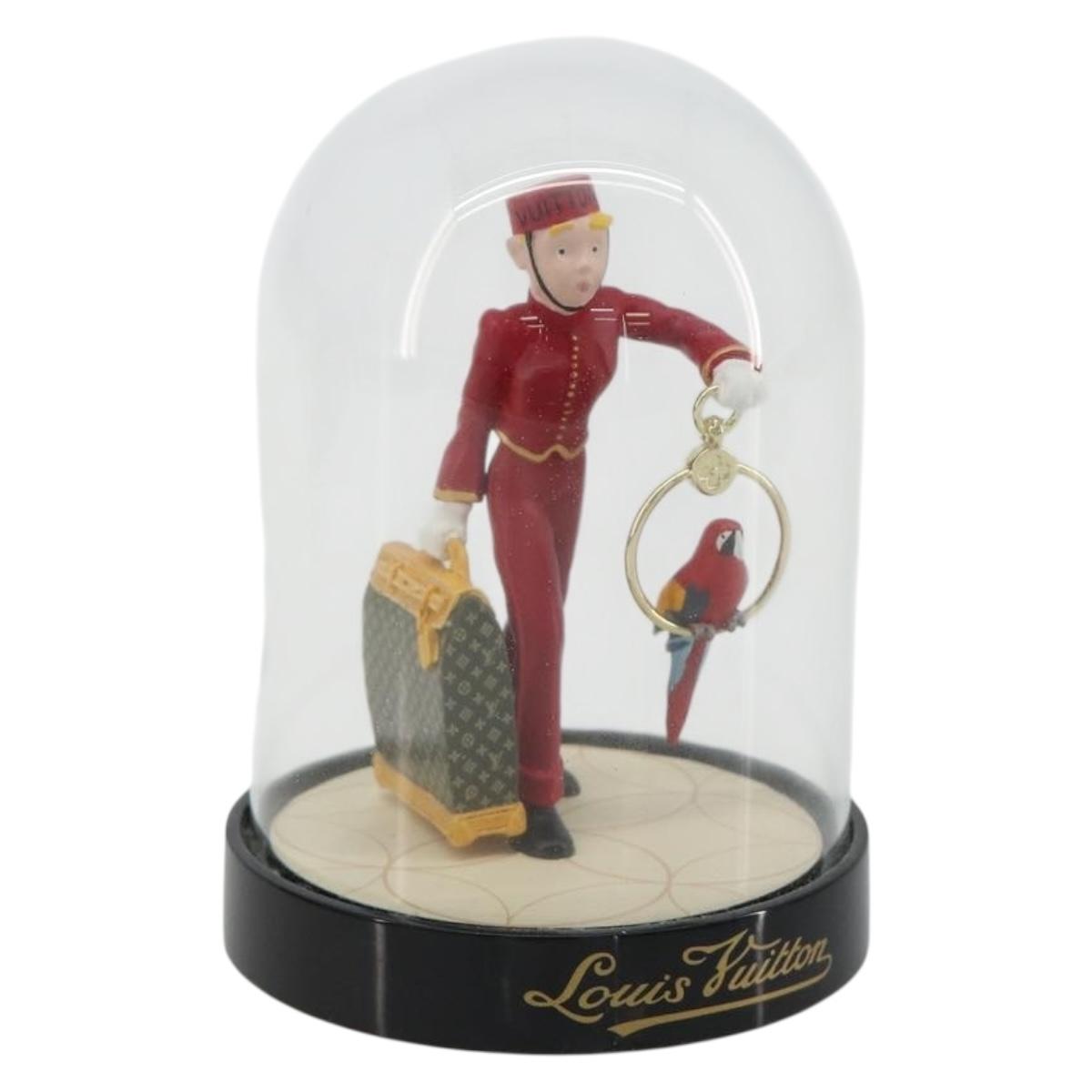 LOUIS VUITTON Pageboy Snow Globe Glass Red LV Auth 189640