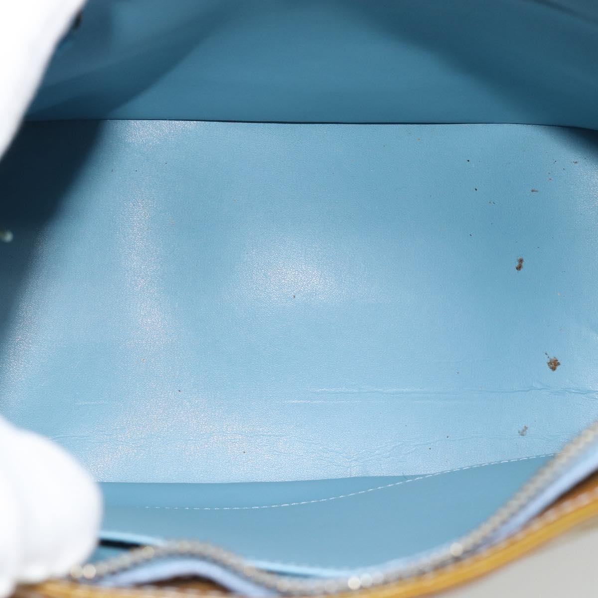 LOUIS VUITTON Monogram Vernis Houston Hand Bag Baby Blue M91005 LV Auth 189650