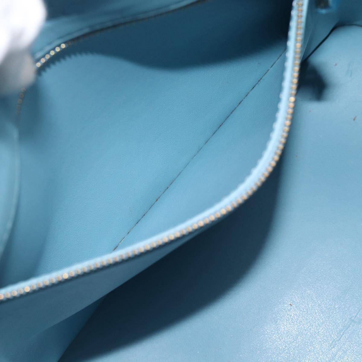 LOUIS VUITTON Monogram Vernis Houston Hand Bag Baby Blue M91005 LV Auth 189650