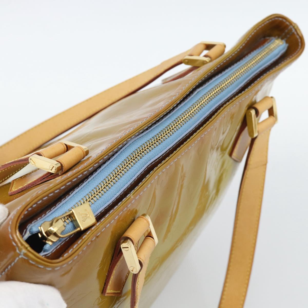 LOUIS VUITTON Monogram Vernis Houston Hand Bag Baby Blue M91005 LV Auth 189650