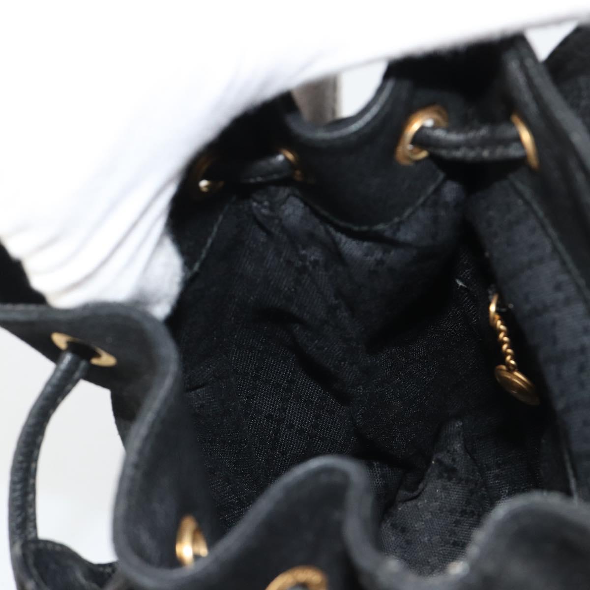 GUCCI Bamboo Backpack Suede Black Gold 003 1705 0030 Auth 189651