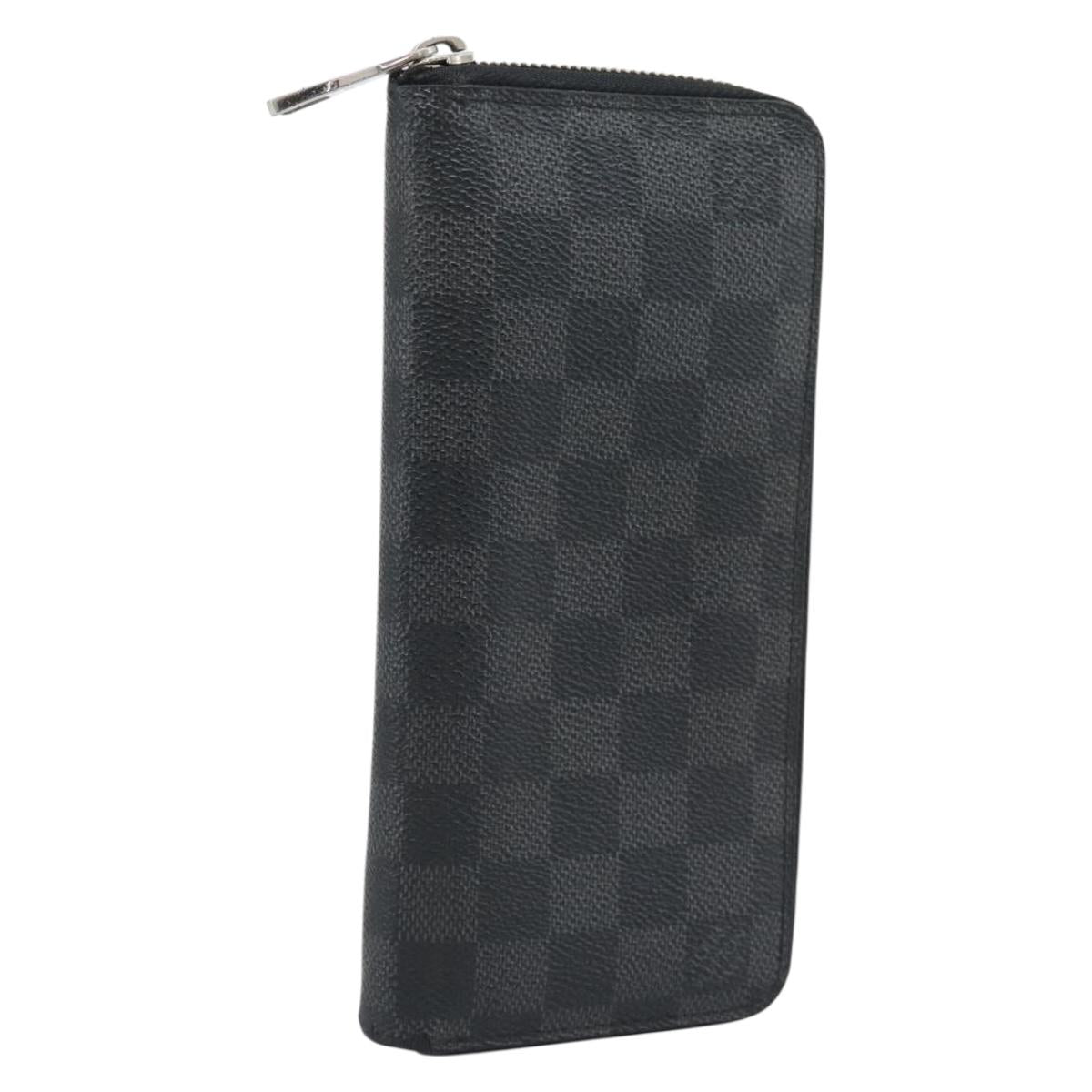 LOUIS VUITTON Damier Graphite Zippy Wallet Vertical N63095 LV Auth 189652