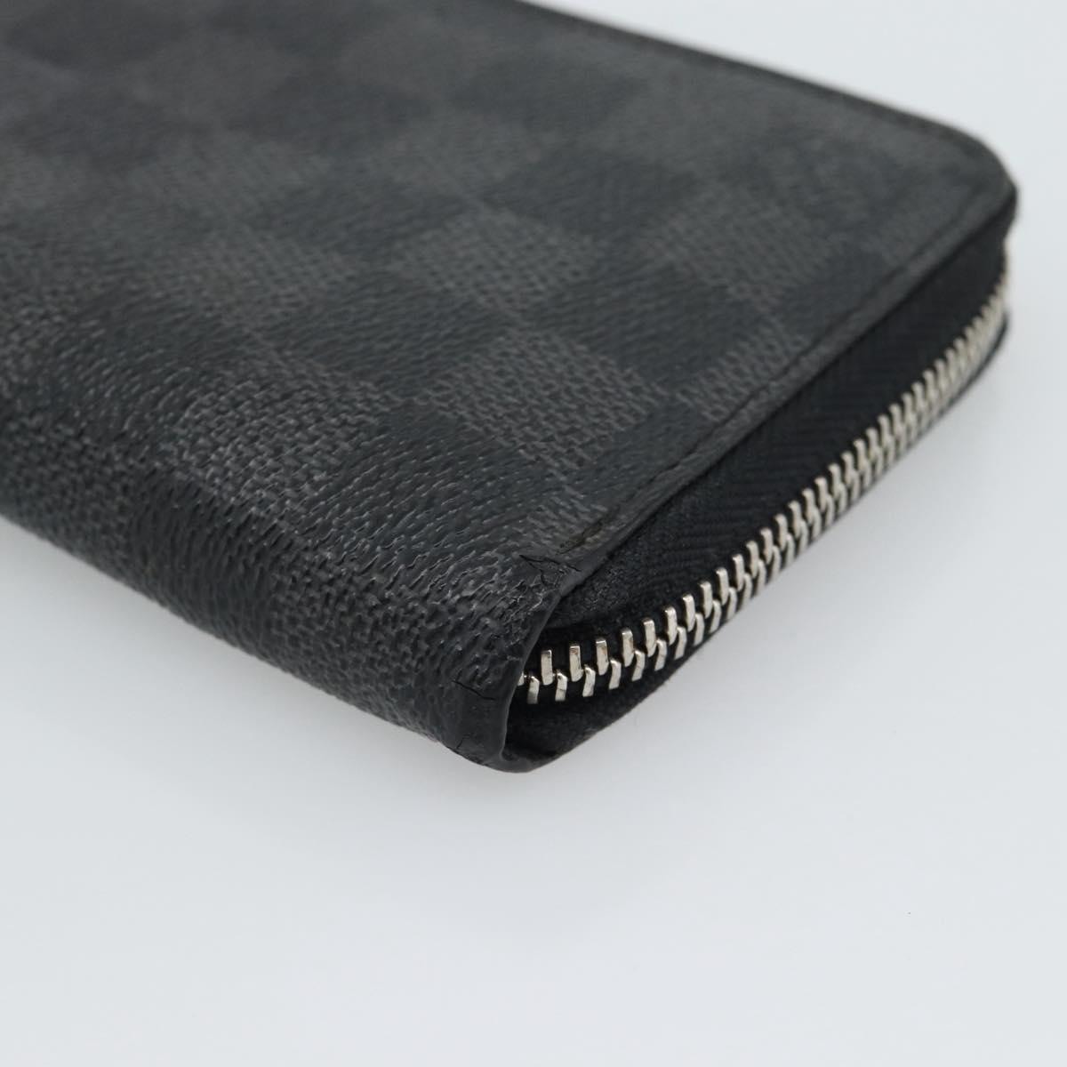 LOUIS VUITTON Damier Graphite Zippy Wallet Vertical N63095 LV Auth 189652