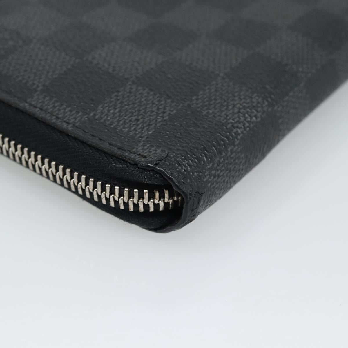 LOUIS VUITTON Damier Graphite Zippy Wallet Vertical N63095 LV Auth 189652