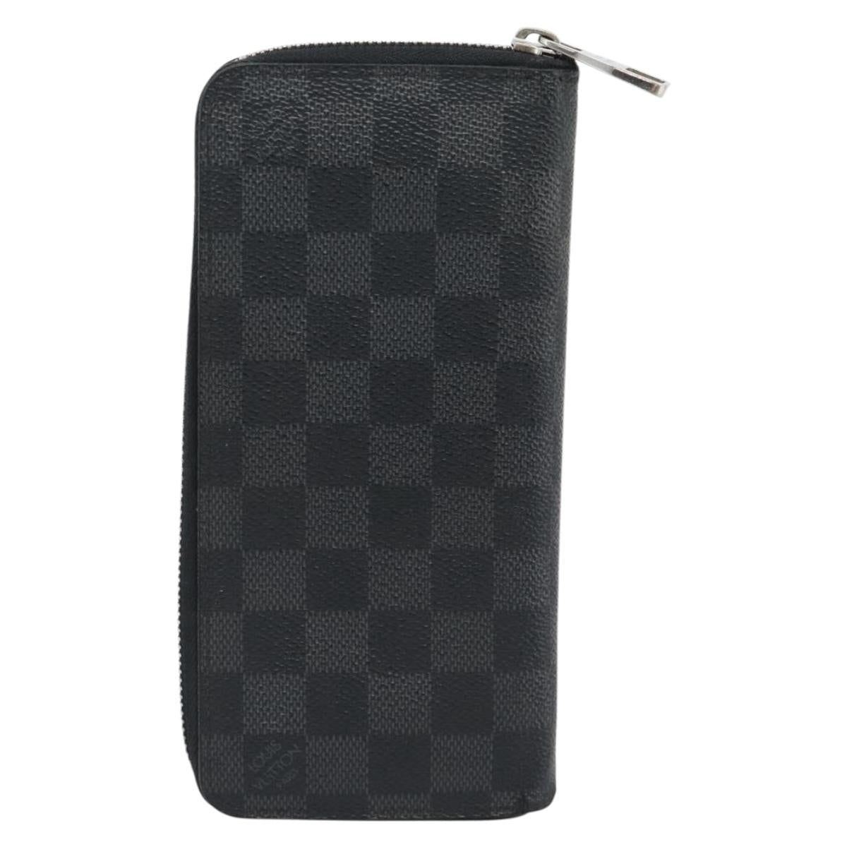 LOUIS VUITTON Damier Graphite Zippy Wallet Vertical N63095 LV Auth 189652