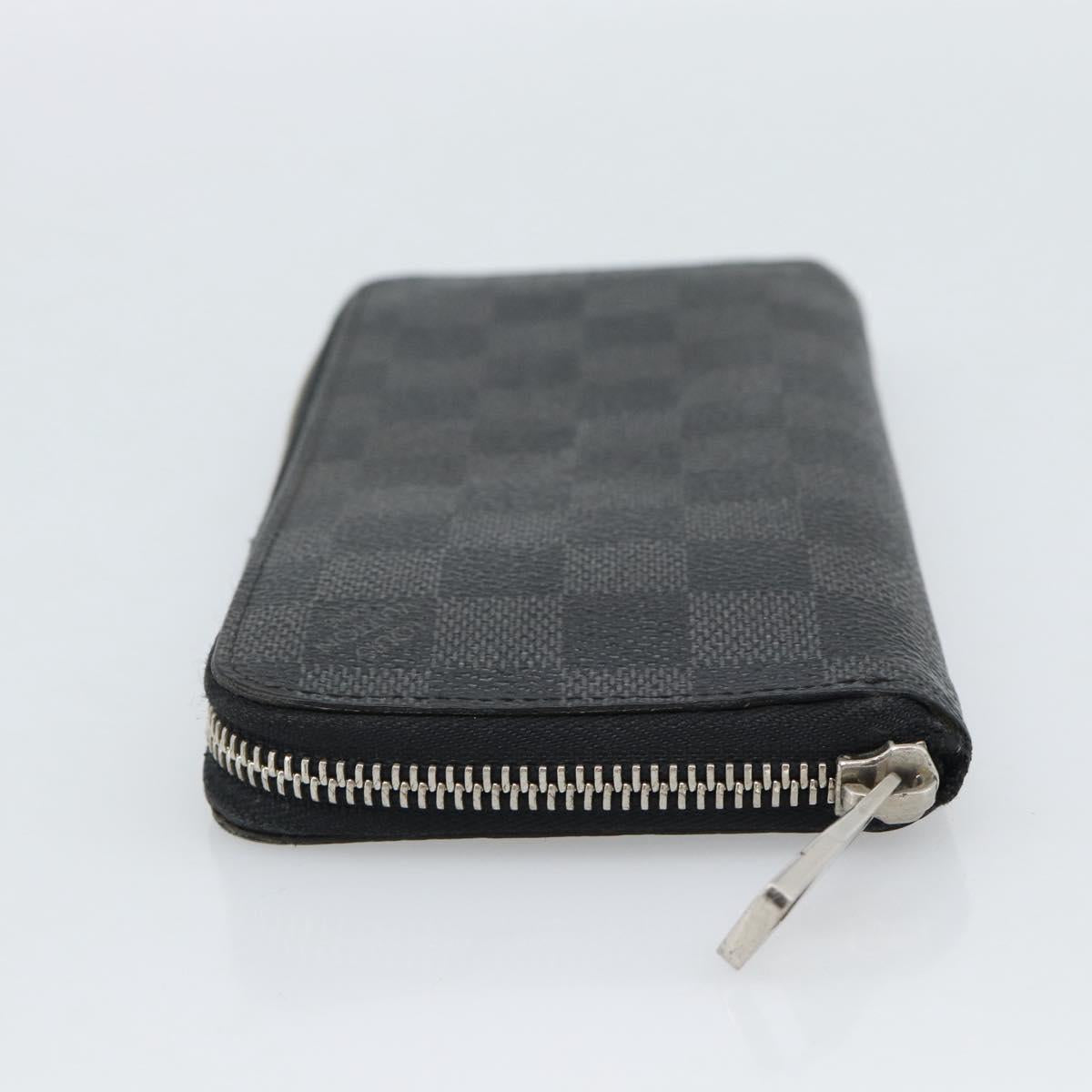 LOUIS VUITTON Damier Graphite Zippy Wallet Vertical N63095 LV Auth 189652