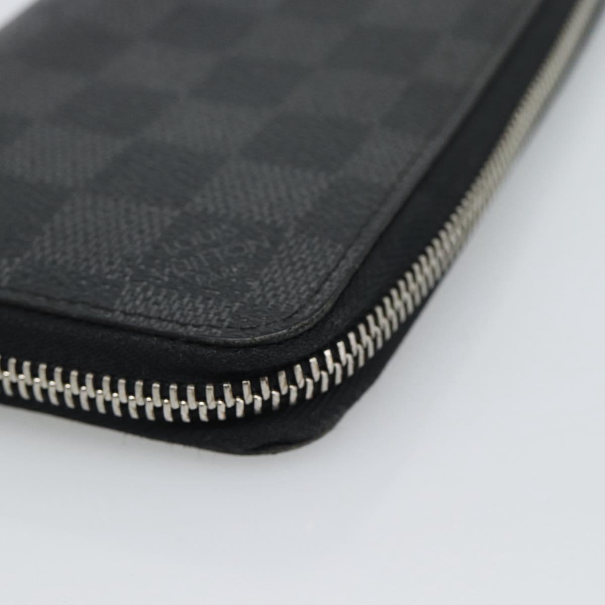 LOUIS VUITTON Damier Graphite Zippy Wallet Vertical N63095 LV Auth 189652