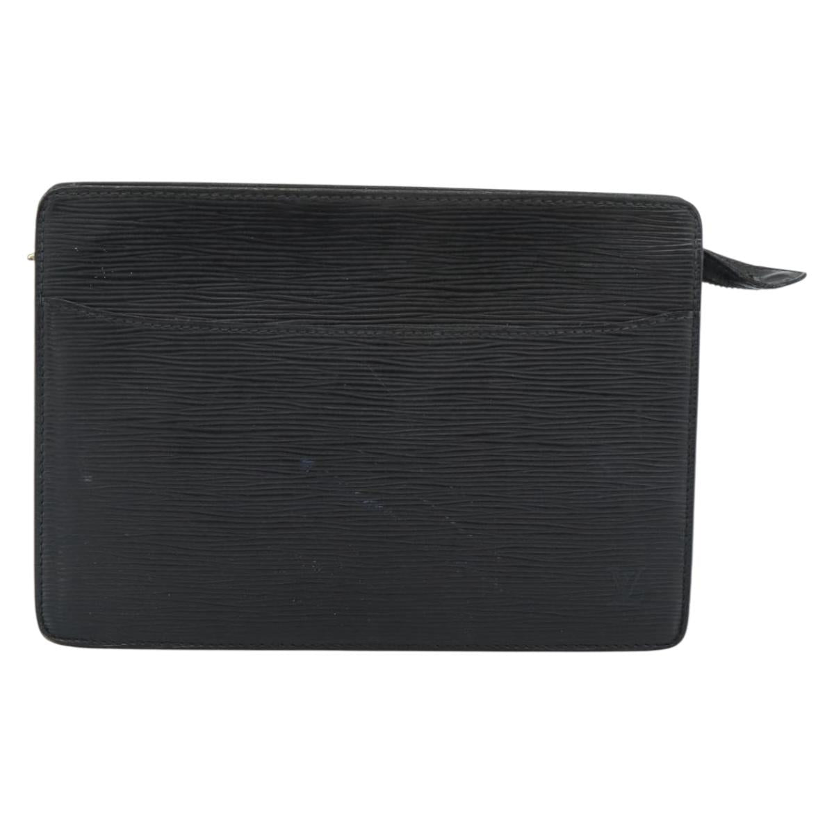 LOUIS VUITTON Epi Pochette Homme Clutch Bag Black M52522 LV Auth 189653