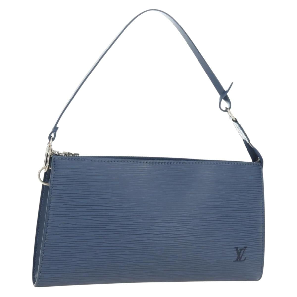 LOUIS VUITTON Epi Pochette Accessoires Pouch Blue M52945 LV Auth 189654V