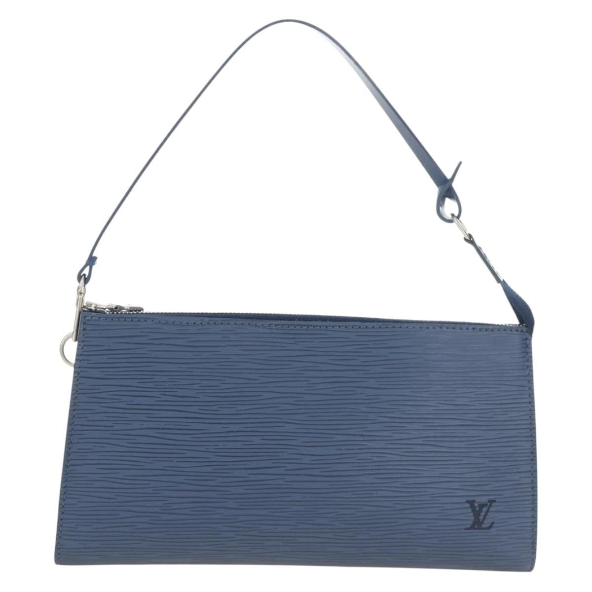 LOUIS VUITTON Epi Pochette Accessoires Pouch Blue M52945 LV Auth 189654V