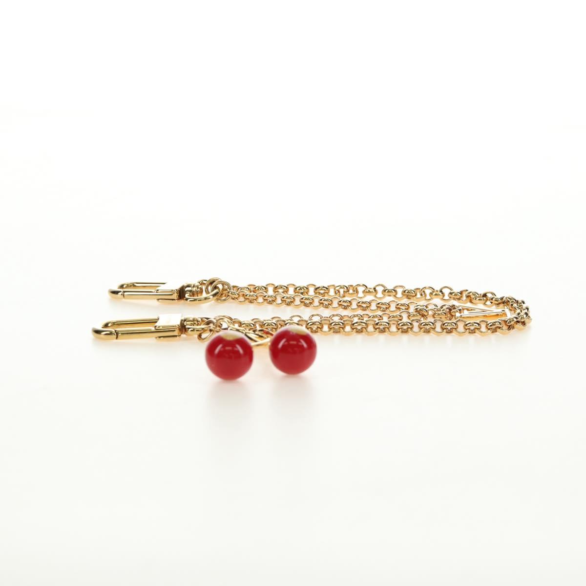 LOUIS VUITTON LVxTM Bag Chain Cherry Bag Charm metal Gold M02598 Auth 189656SAM