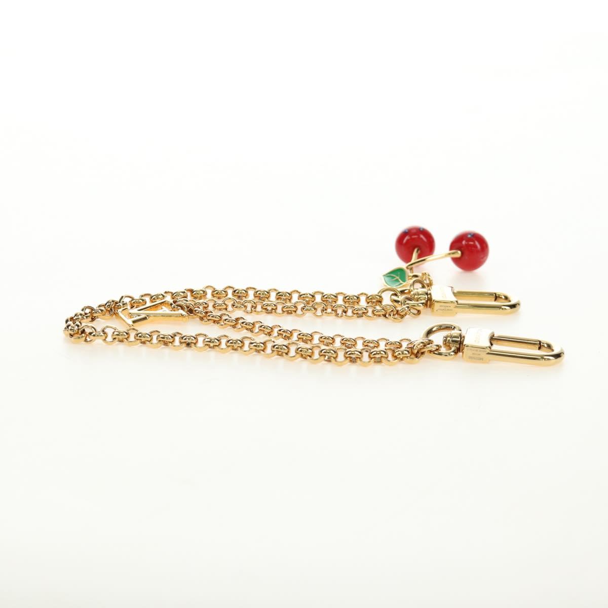 LOUIS VUITTON LVxTM Bag Chain Cherry Bag Charm metal Gold M02598 Auth 189656SAM