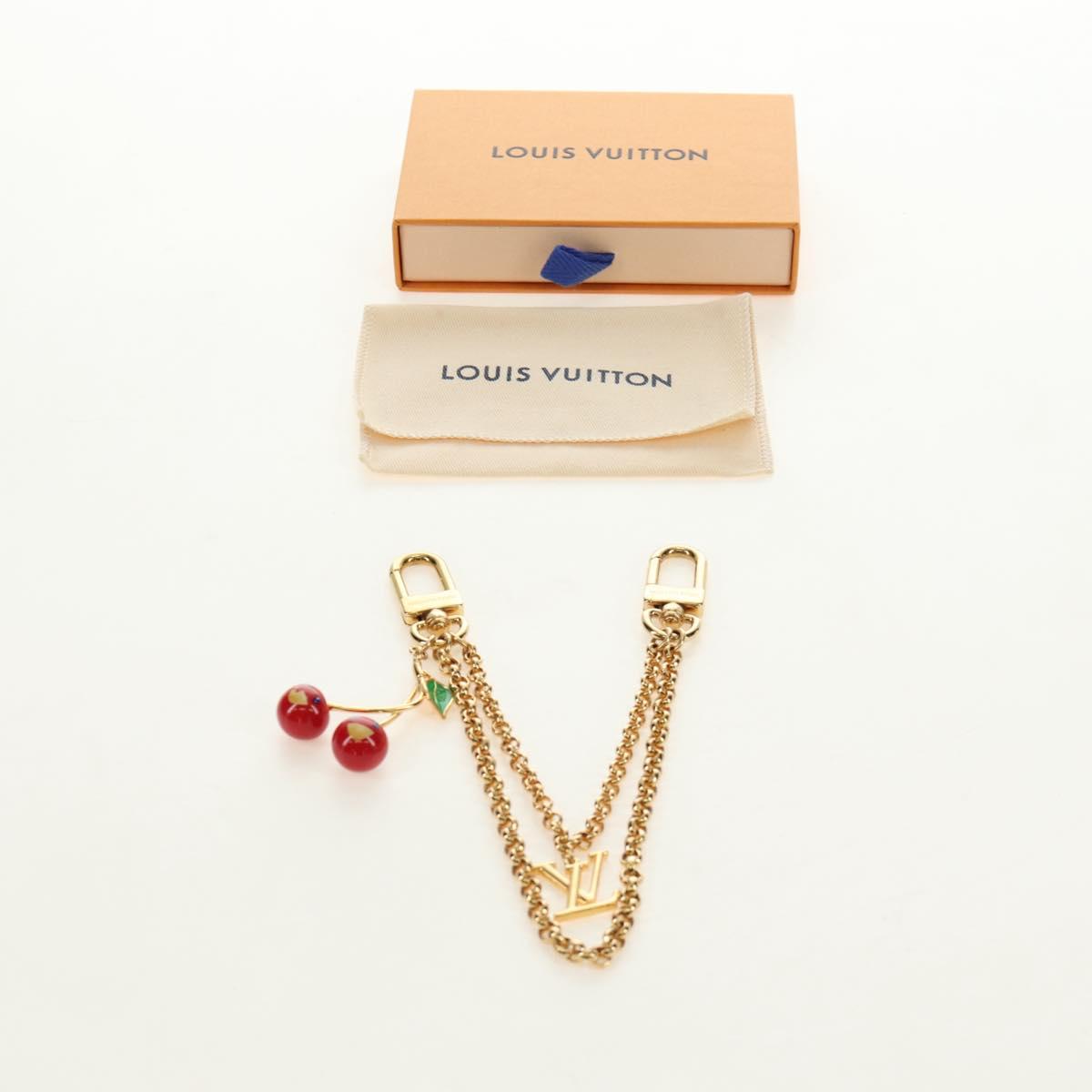 LOUIS VUITTON LVxTM Bag Chain Cherry Bag Charm metal Gold M02598 Auth 189656SAM