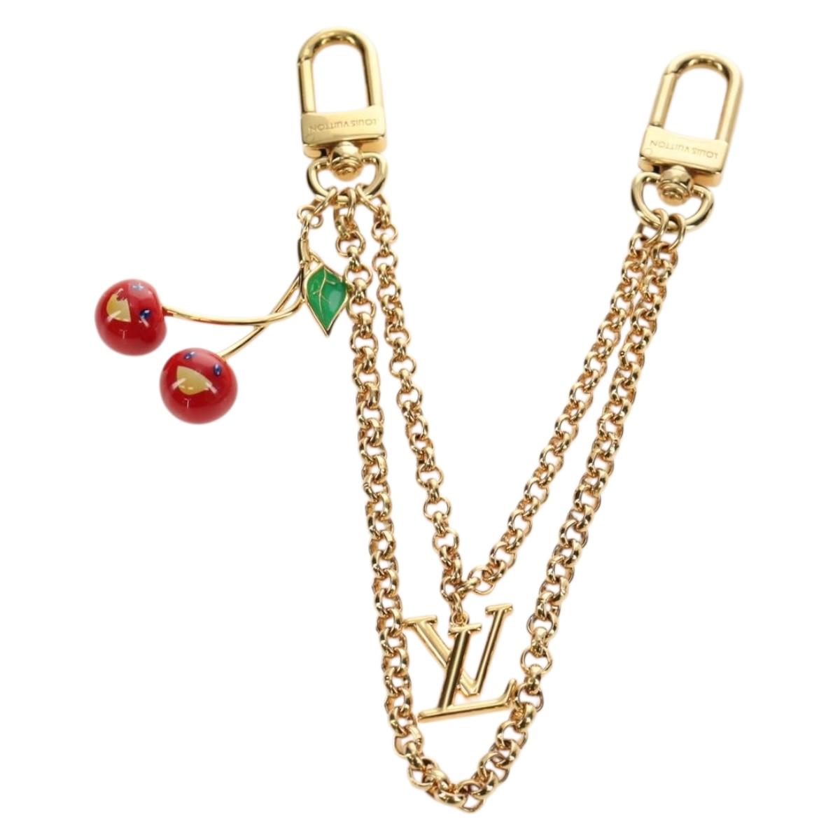 LOUIS VUITTON LVxTM Bag Chain Cherry Bag Charm metal Gold M02598 Auth 189656SAM