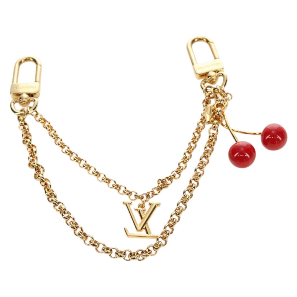 LOUIS VUITTON LVxTM Bag Chain Cherry Bag Charm metal Gold M02598 Auth 189656SAM