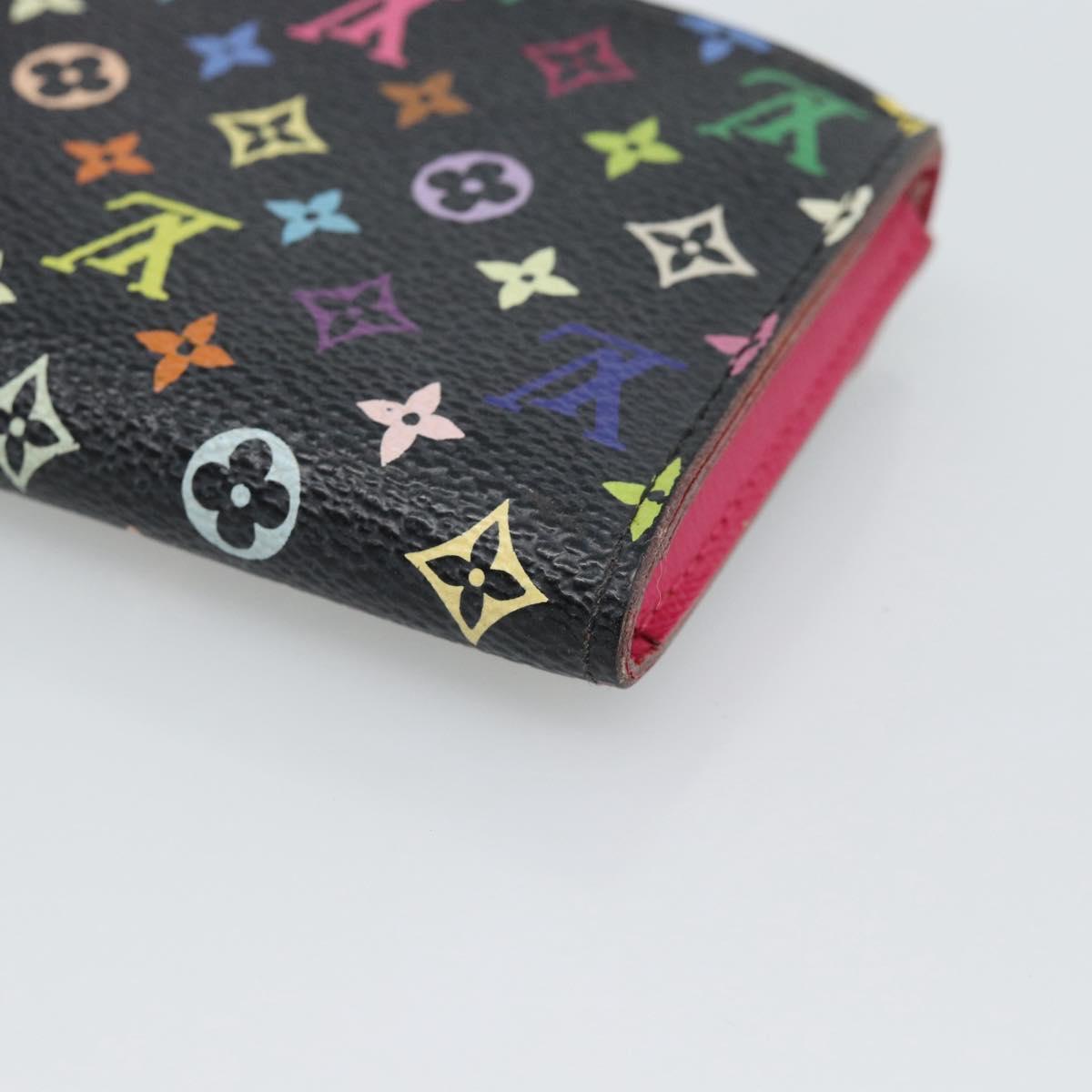 LOUIS VUITTON Multicolor Envelope Carte de Visite Case Black M66561 Auth 189659