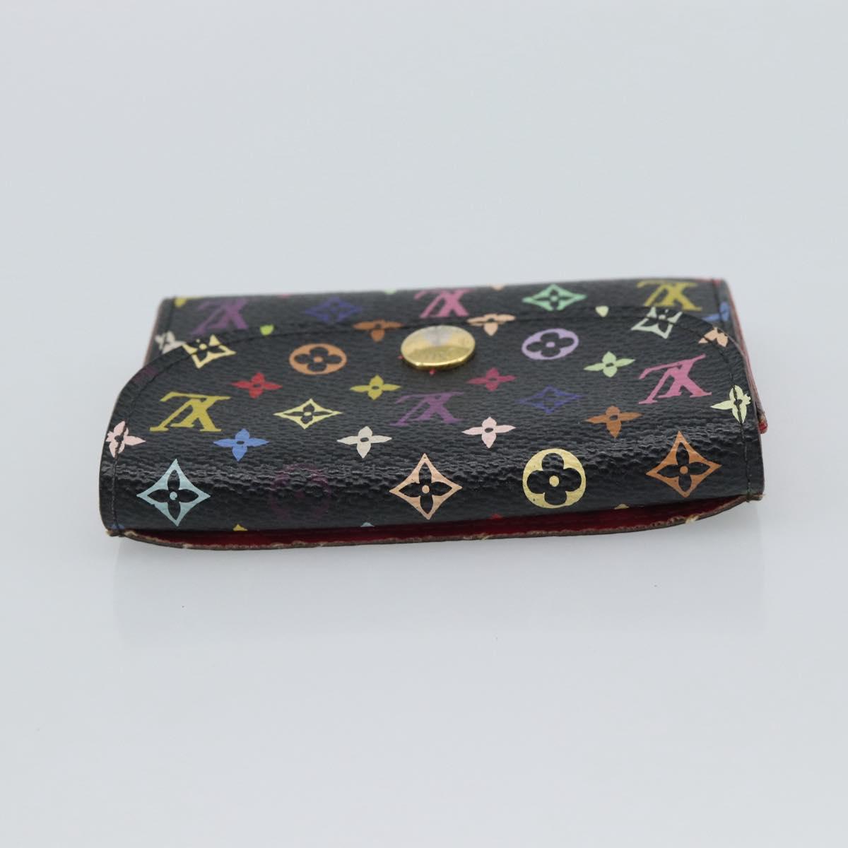 LOUIS VUITTON Multicolor Envelope Carte de Visite Case Black M66561 Auth 189659