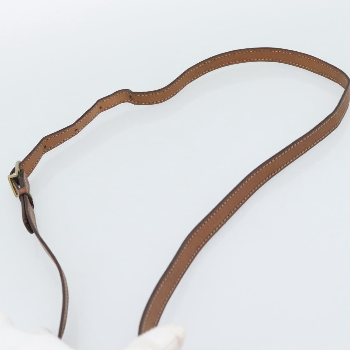 CELINE Macadam Canvas Shoulder Bag PVC Leather Brown Gold Auth 189670