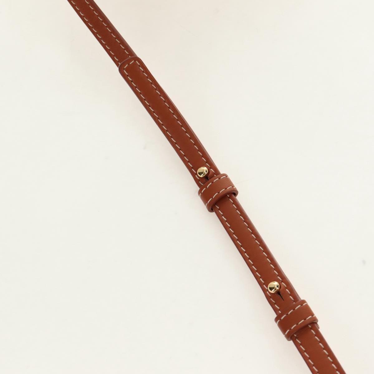 CELINE Shoulder Bag Rattan Ivory Gold Auth 189672M