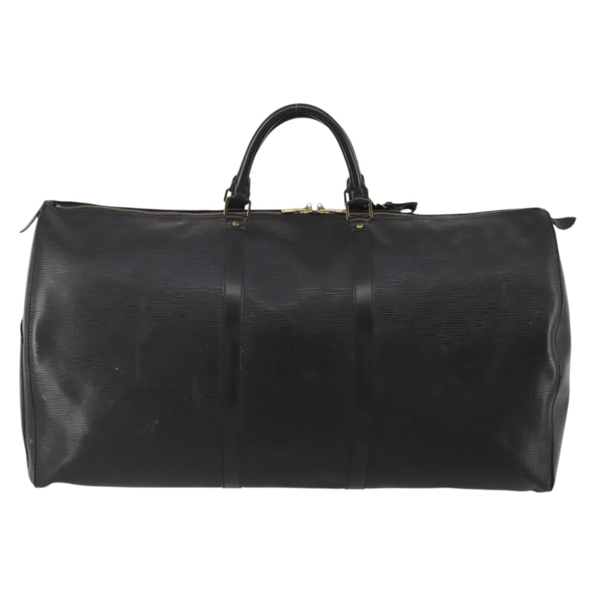 LOUIS VUITTON Epi Keepall 60 Boston Bag Black M42942 LV Auth 189674
