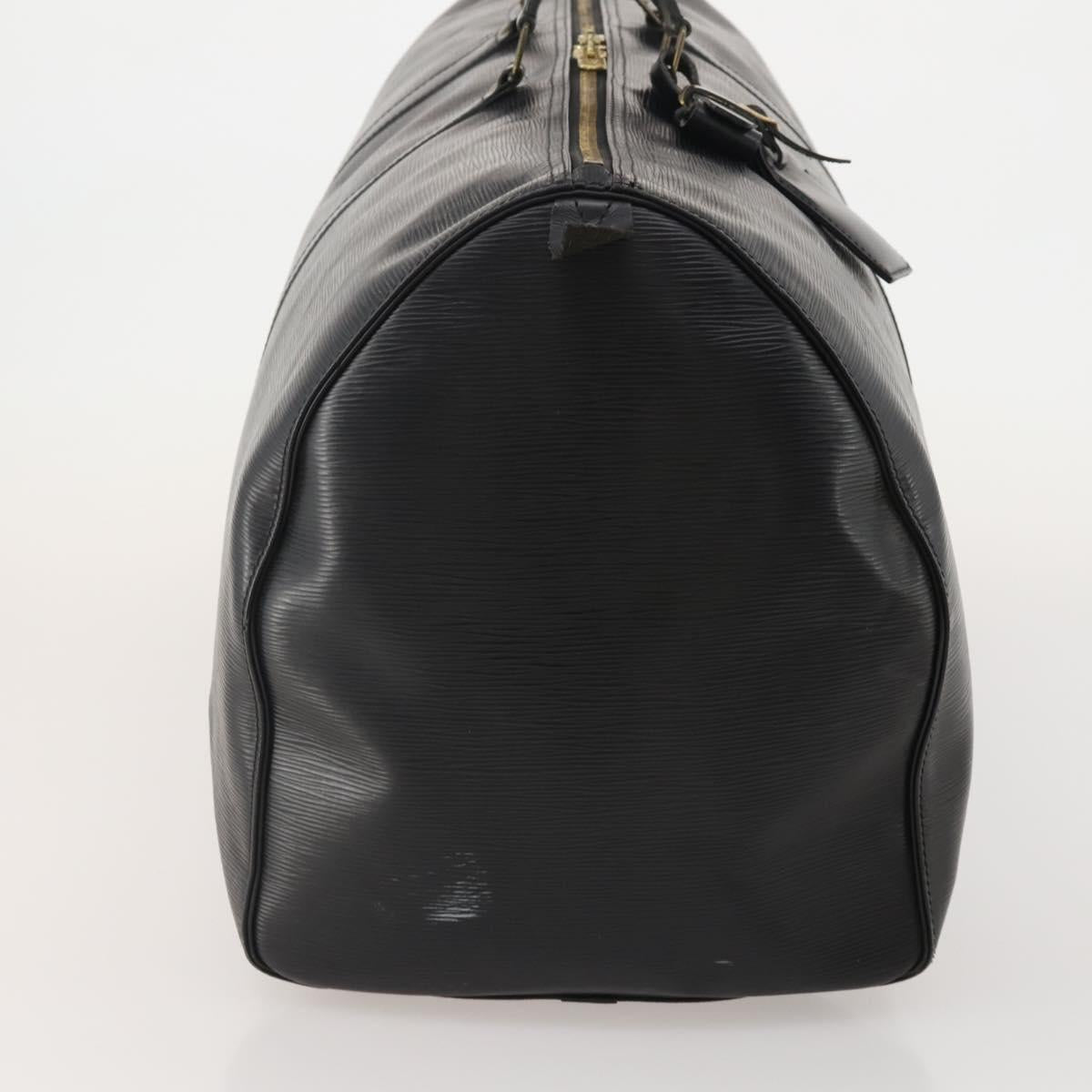 LOUIS VUITTON Epi Keepall 60 Boston Bag Black M42942 LV Auth 189674