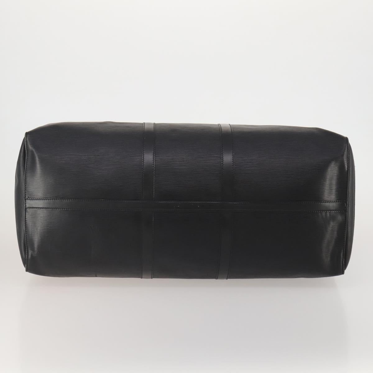 LOUIS VUITTON Epi Keepall 60 Boston Bag Black M42942 LV Auth 189674