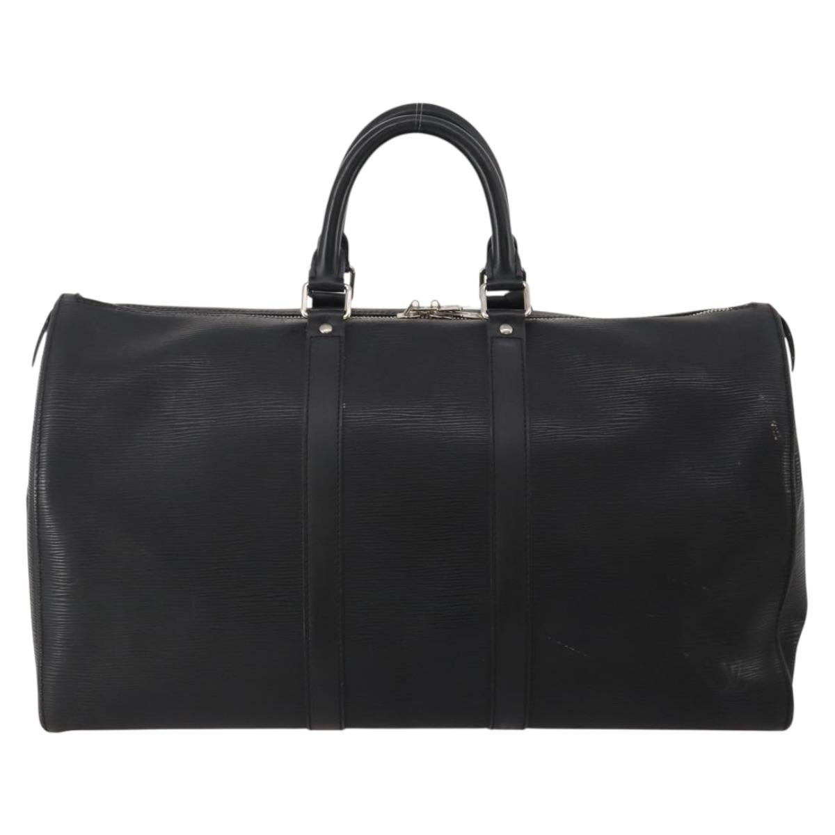 LOUIS VUITTON Epi Keepall 45 Boston Bag Black M42972 LV Auth 189677