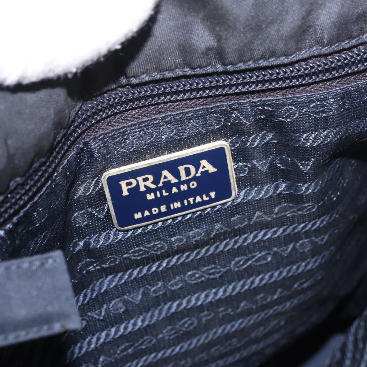 PRADA Tote Bag Nylon Black Gold Auth 189679