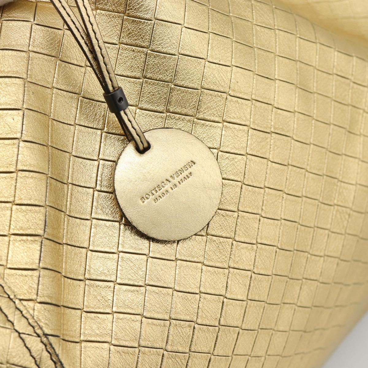 BOTTEGA VENETA INTRECCIATO Tote Bag Leather Gold Auth 189680A