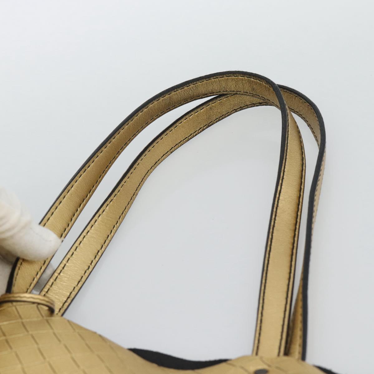 BOTTEGA VENETA INTRECCIATO Tote Bag Leather Gold Auth 189680A