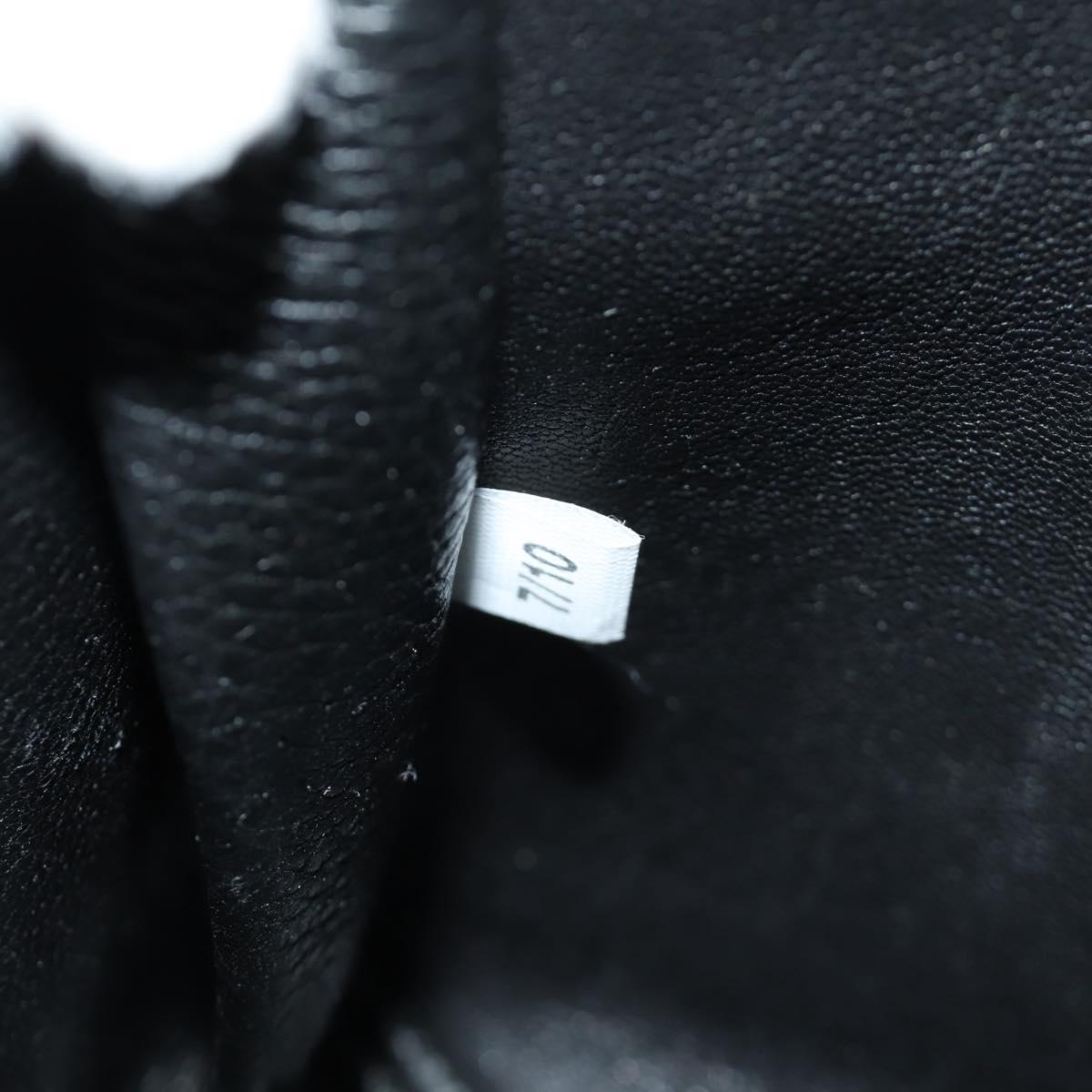PRADA Hand Bag Vittero Dino Leather Black Silver Auth 189681SAM