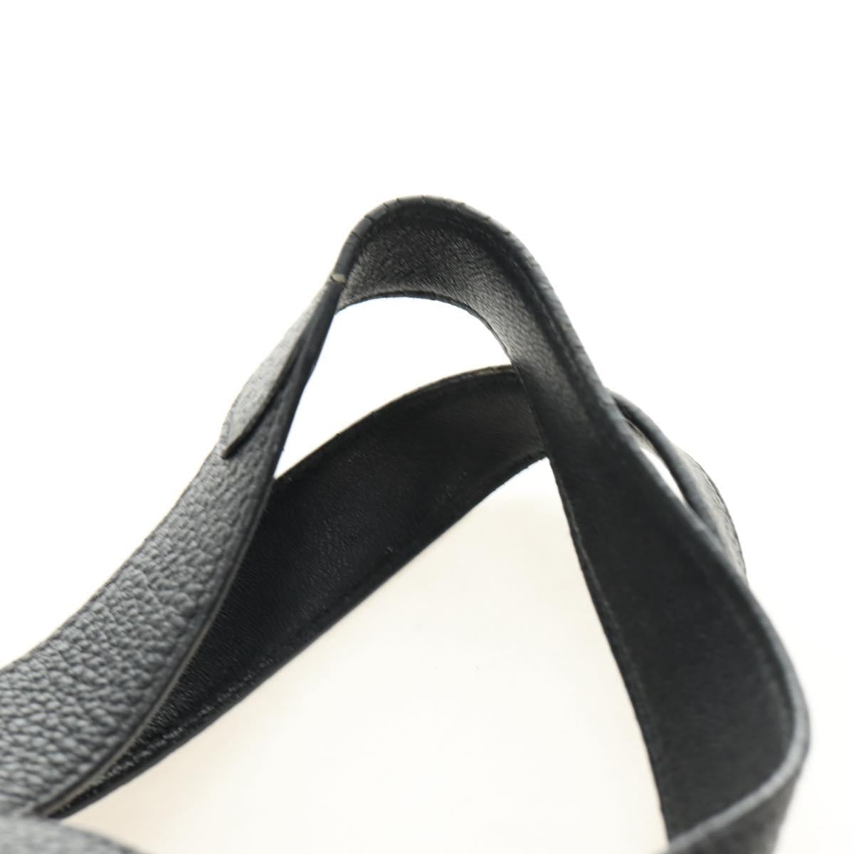 PRADA Hand Bag Vittero Dino Leather Black Silver Auth 189681SAM