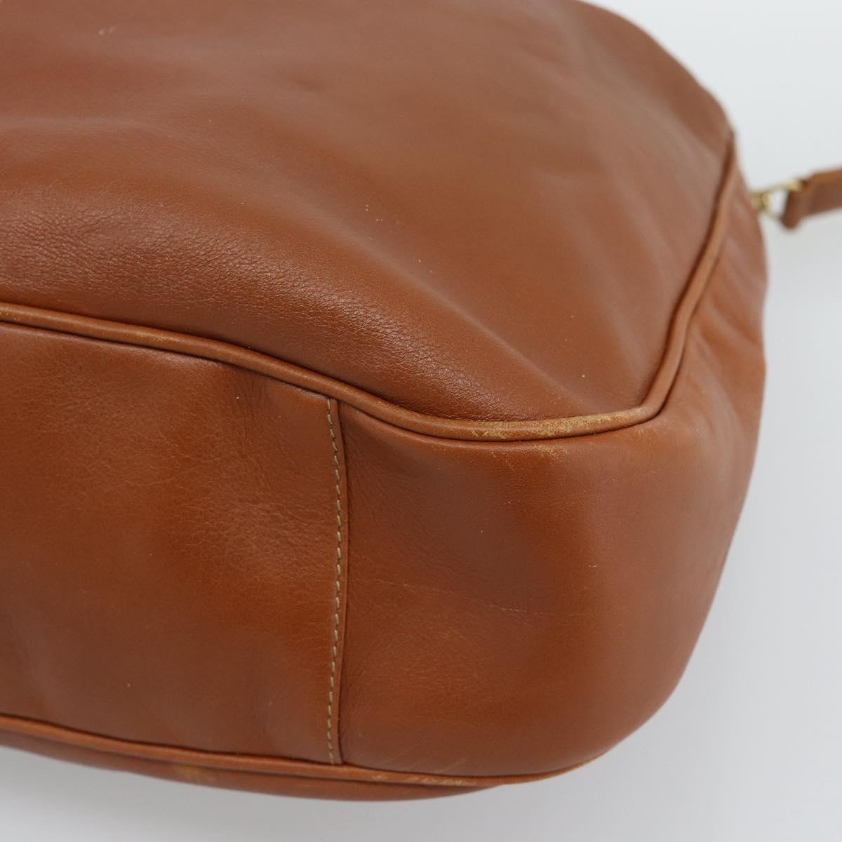 GUCCI Bamboo Shoulder Bag Leather 2way Brown Gold 001 2404 1577 Auth 189682