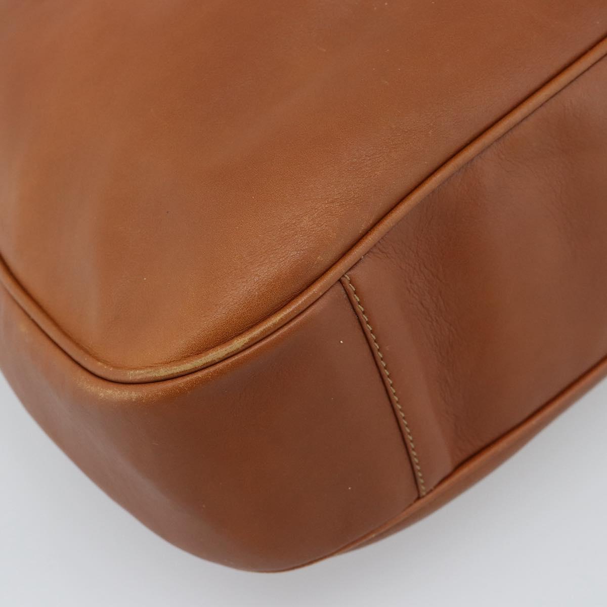GUCCI Bamboo Shoulder Bag Leather 2way Brown Gold 001 2404 1577 Auth 189682