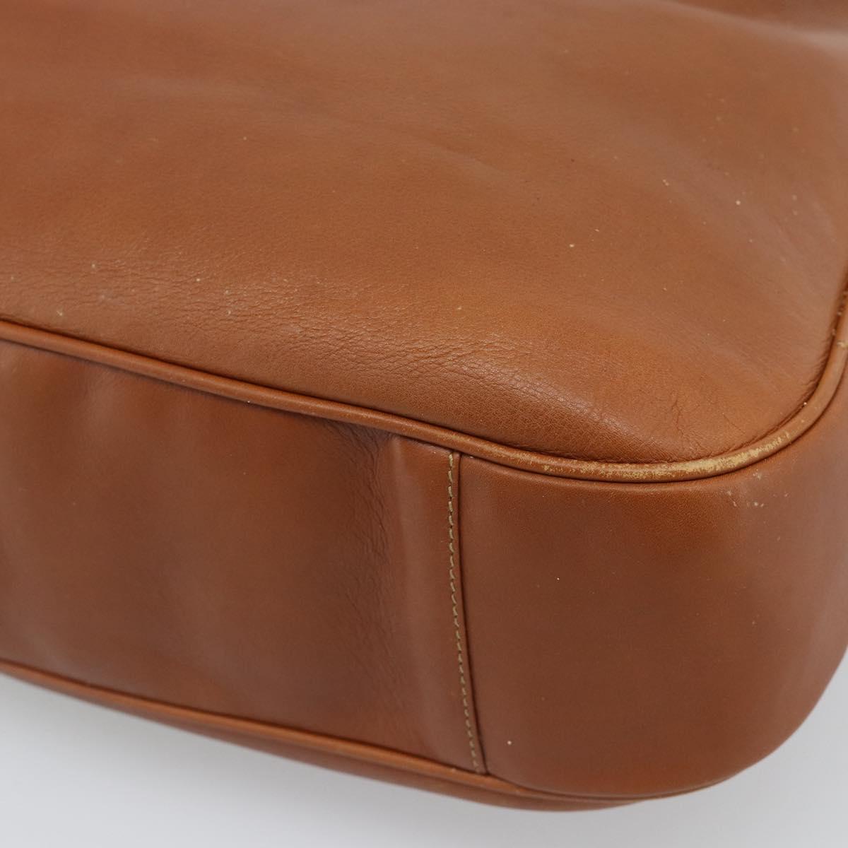 GUCCI Bamboo Shoulder Bag Leather 2way Brown Gold 001 2404 1577 Auth 189682