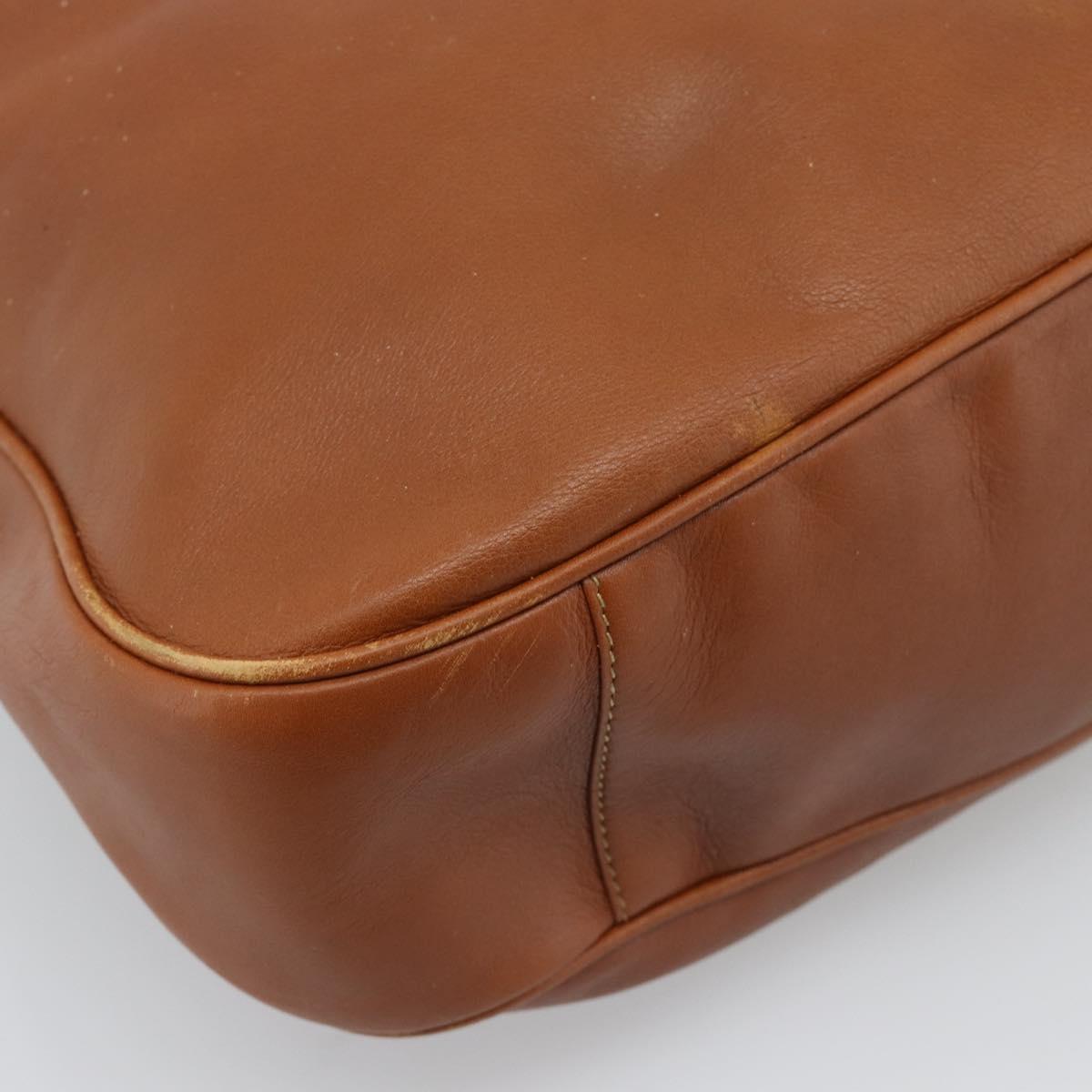 GUCCI Bamboo Shoulder Bag Leather 2way Brown Gold 001 2404 1577 Auth 189682