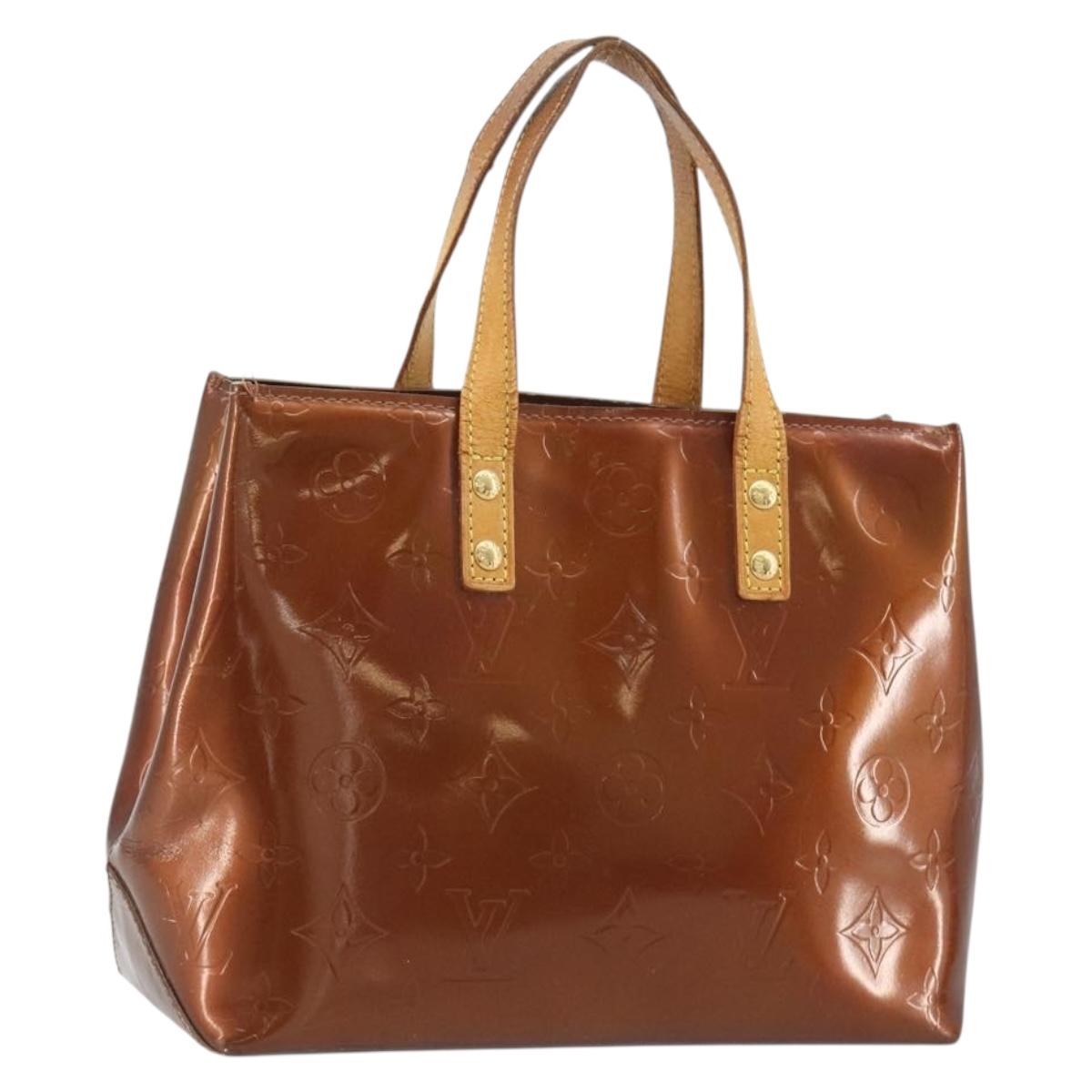 LOUIS VUITTON Monogram Vernis Reade PM Hand Bag Bronze M91146 LV Auth 189683