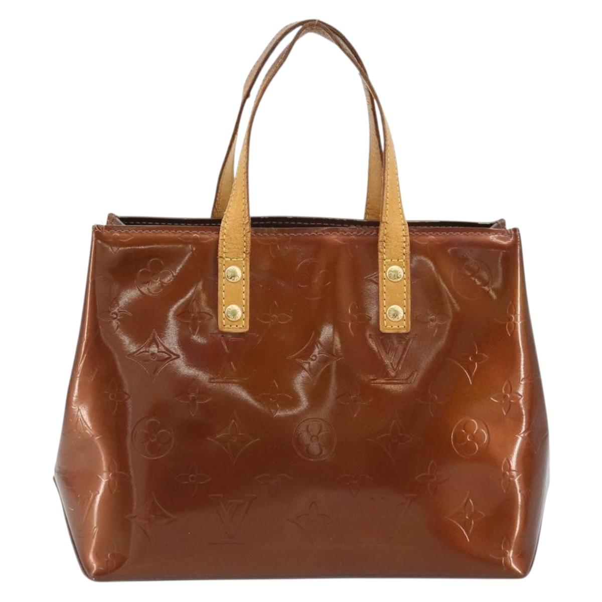 LOUIS VUITTON Monogram Vernis Reade PM Hand Bag Bronze M91146 LV Auth 189683