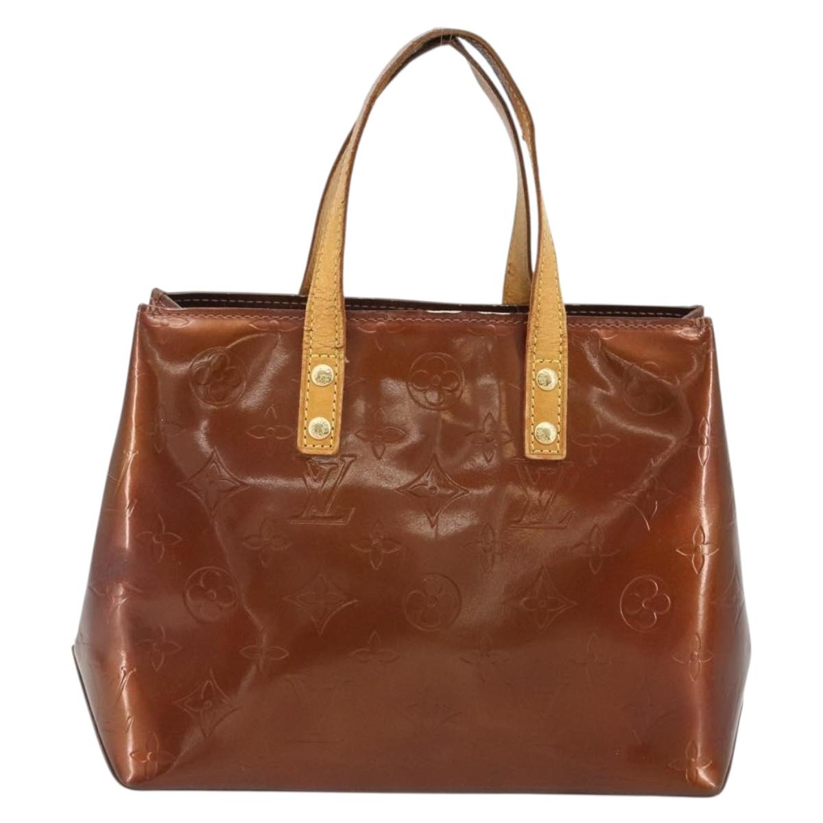 LOUIS VUITTON Monogram Vernis Reade PM Hand Bag Bronze M91146 LV Auth 189683