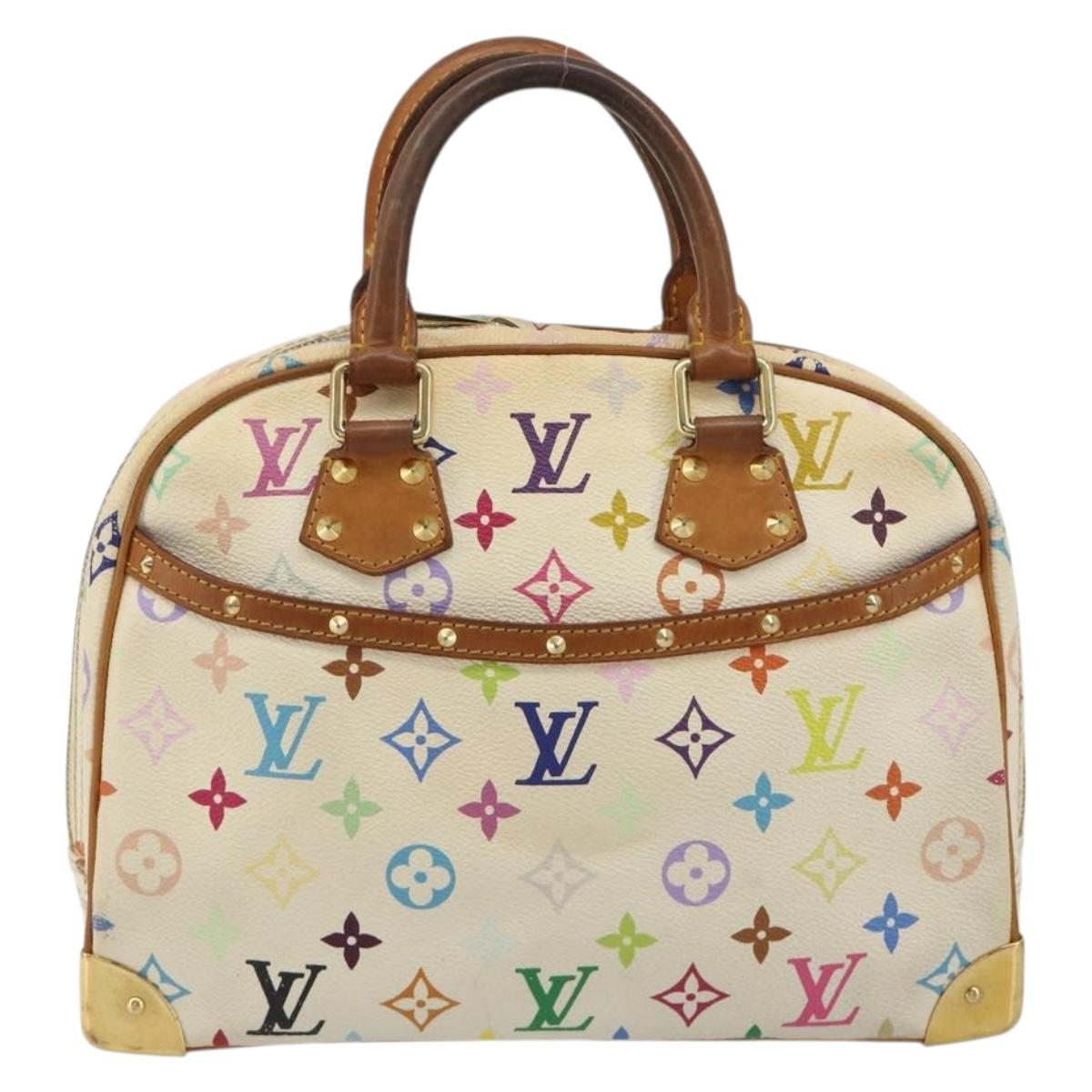 LOUIS VUITTON Monogram Multicolor Trouville Hand Bag White M92663 LV Auth 189689