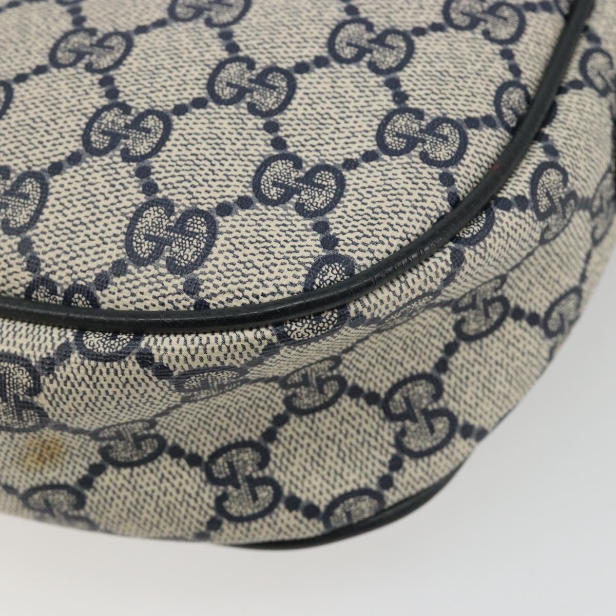 GUCCI GG Supreme Sherry Line Clutch Bag PVC Navy Gold 89 01 034 Auth 189696