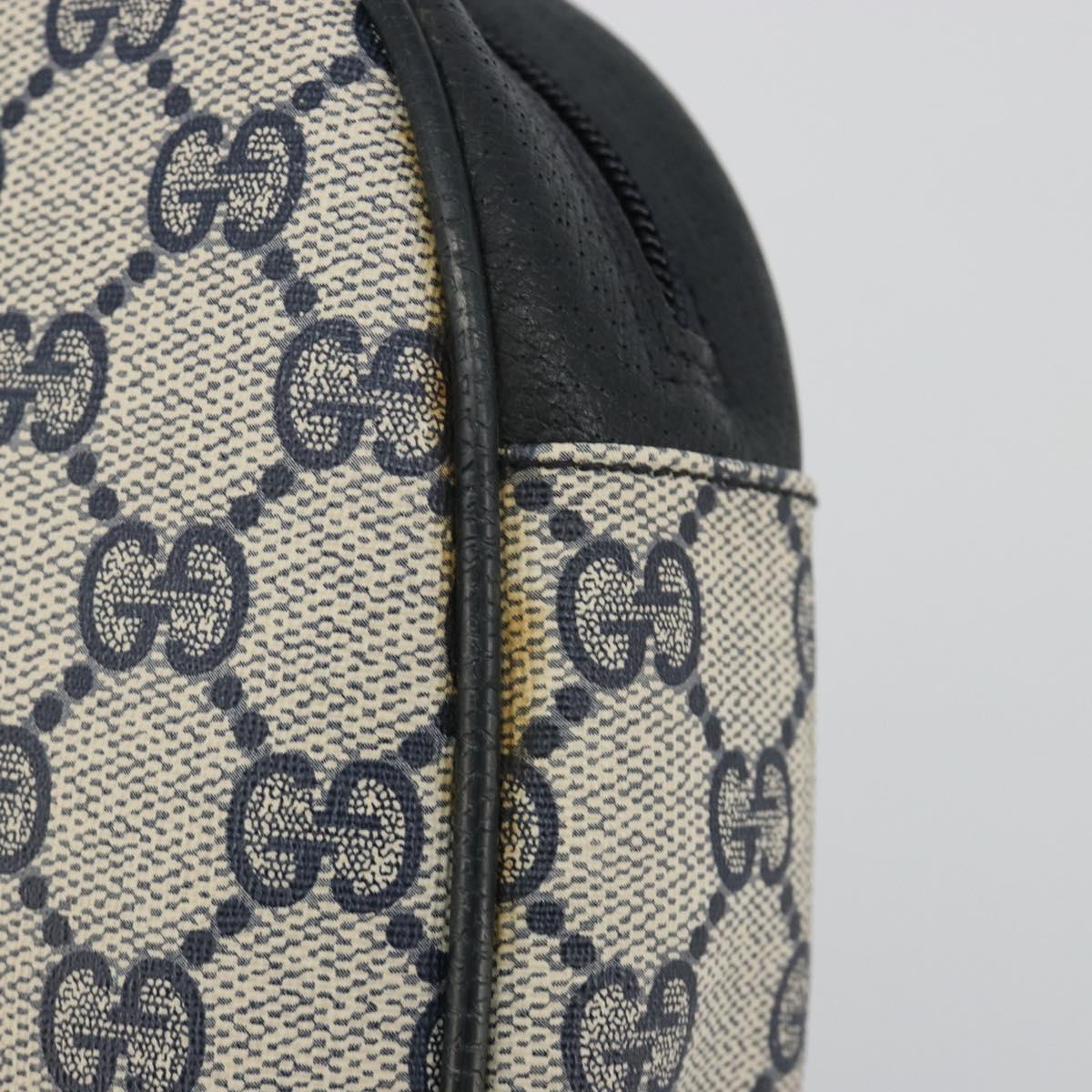GUCCI GG Supreme Sherry Line Clutch Bag PVC Navy Gold 89 01 034 Auth 189696