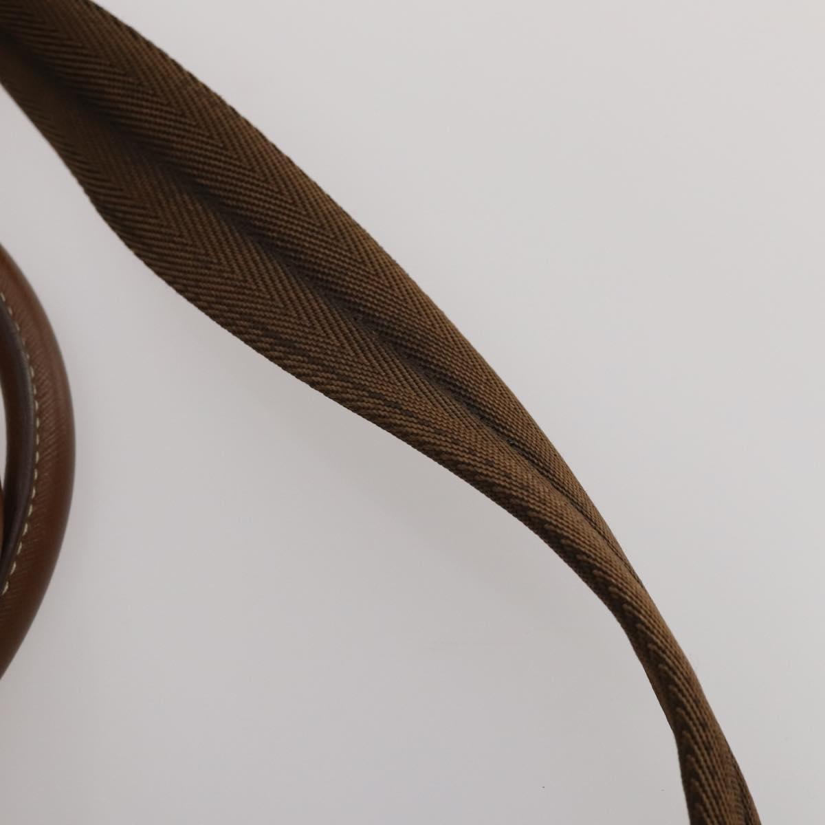 PRADA Boston Bag Nylon 2way Brown Silver Auth 189699