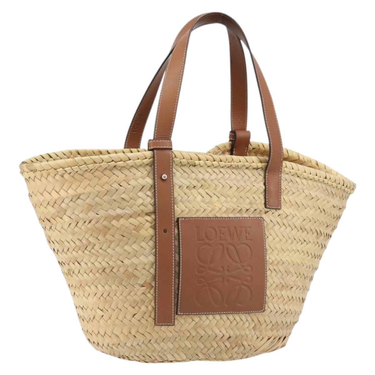 LOEWE Tote Bag Raffia Beige Auth 189709A